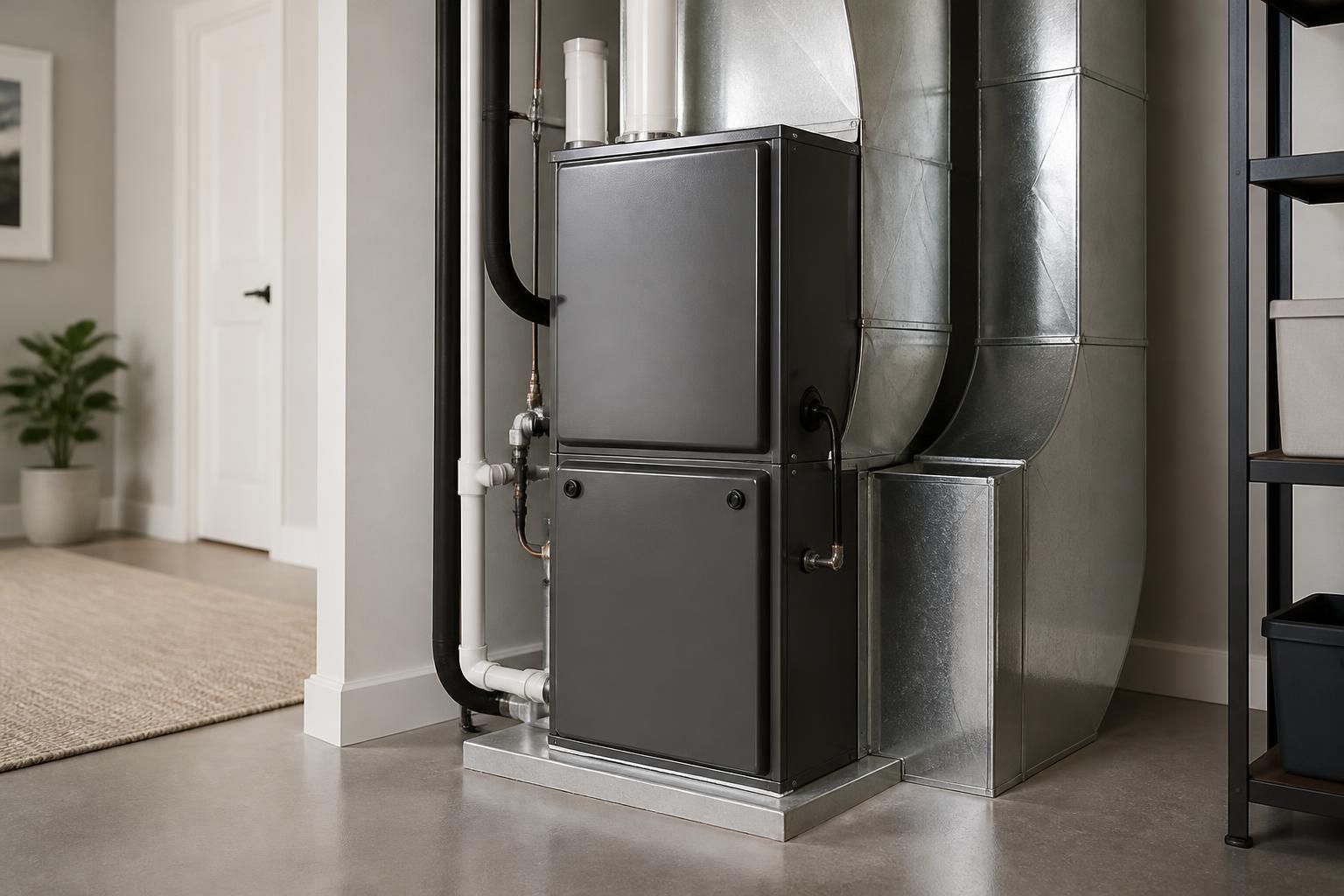Well-maintained HVAC system in a tidy mechanical area